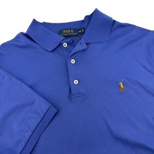 Polo Ralph Lauren Mens Classic Fit Jersey Polo Shirt Blue Medium RN41381